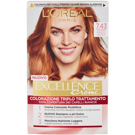 Hair dye L'Oreal Excellence 7.43 Golden-copper