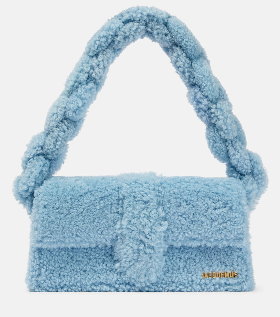 Le Bambidou shoulder bag in Jacquemus lambswool, blue