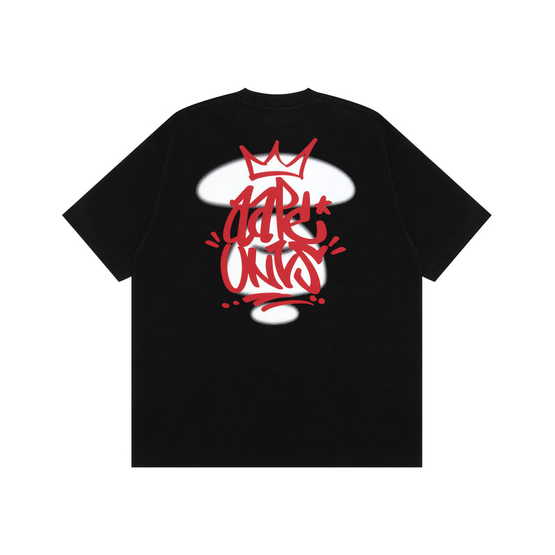 SS24 Men's Aape Graffiti Monkey Print Crew Neck T-Shirt Red