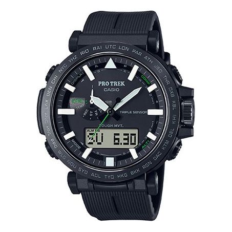 Casio Pro Trek Outdoor Sports Stylish Analog Watch 'Black White', black