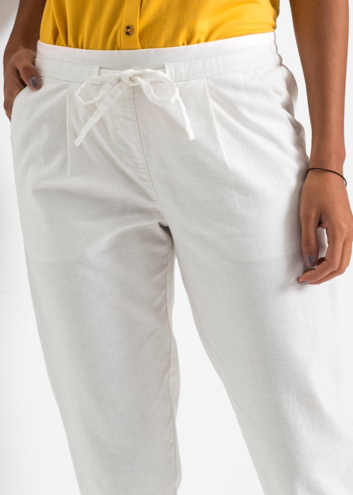 Bodyflirt linen trousers, white