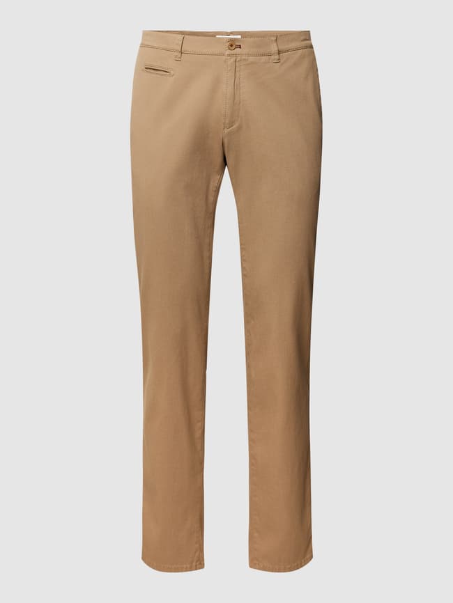 Slim fit chino trousers with French side pockets, Fabio Brax model, beige