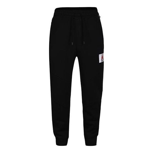 Air Jordan Flight Fleece logo Athleisure Casual Sports Long Pants Black, black