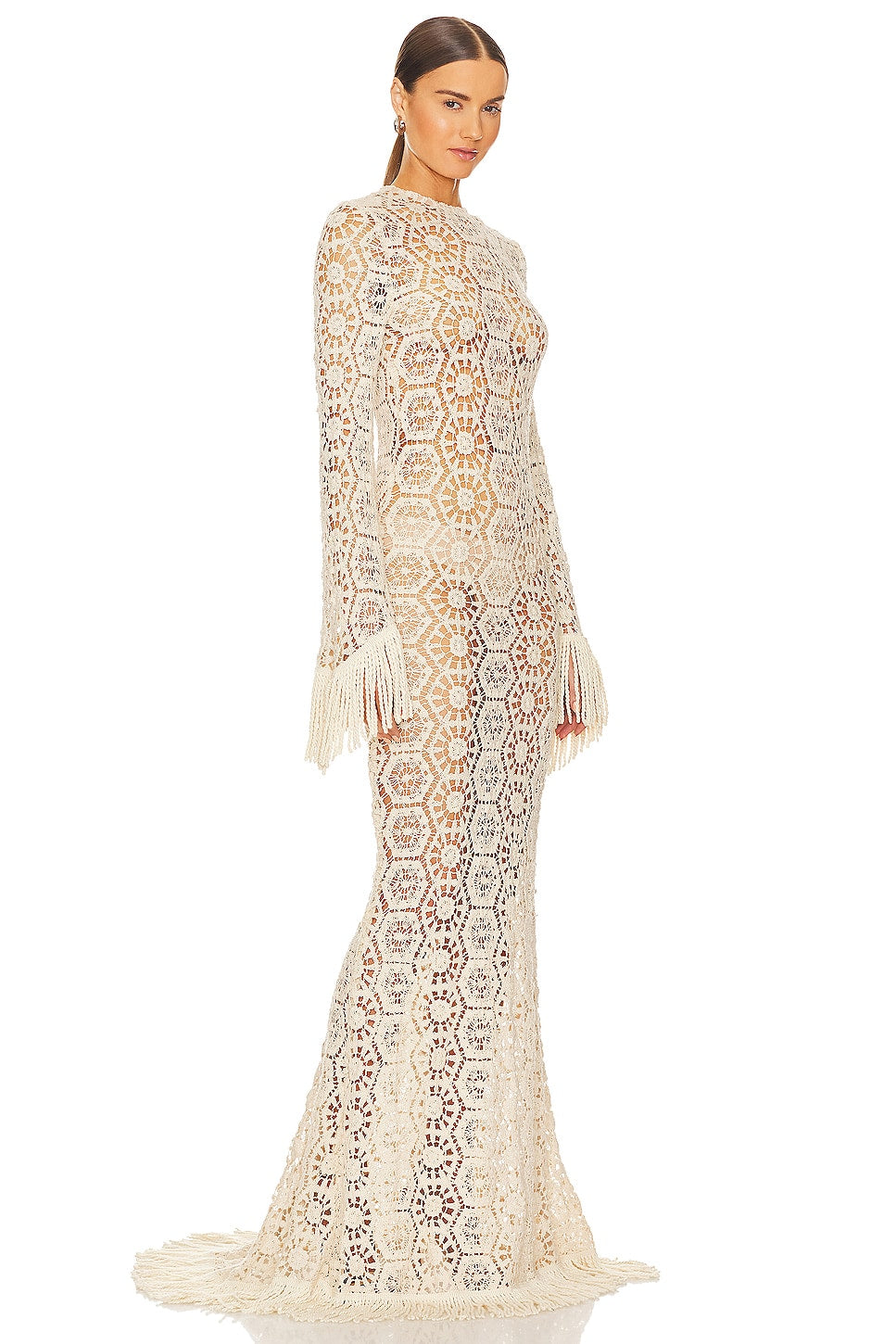 Bronx and Banco Crochet maxi dress, cream