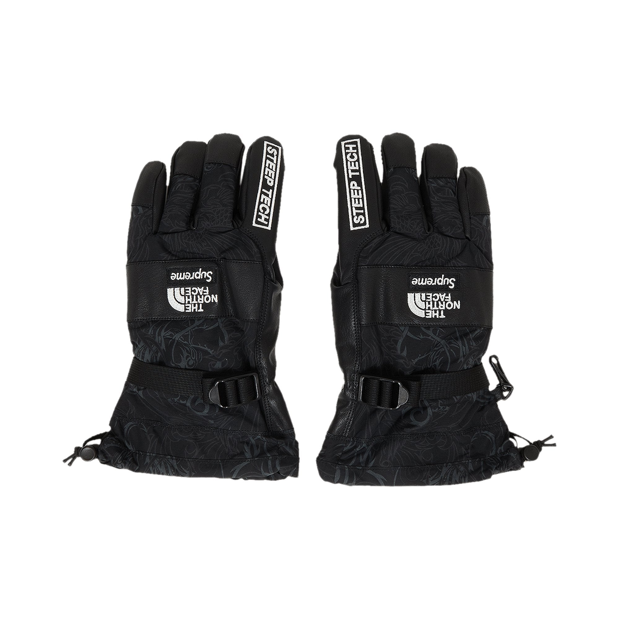 Steep Tech Supreme x The North Face gloves, Black Dragon