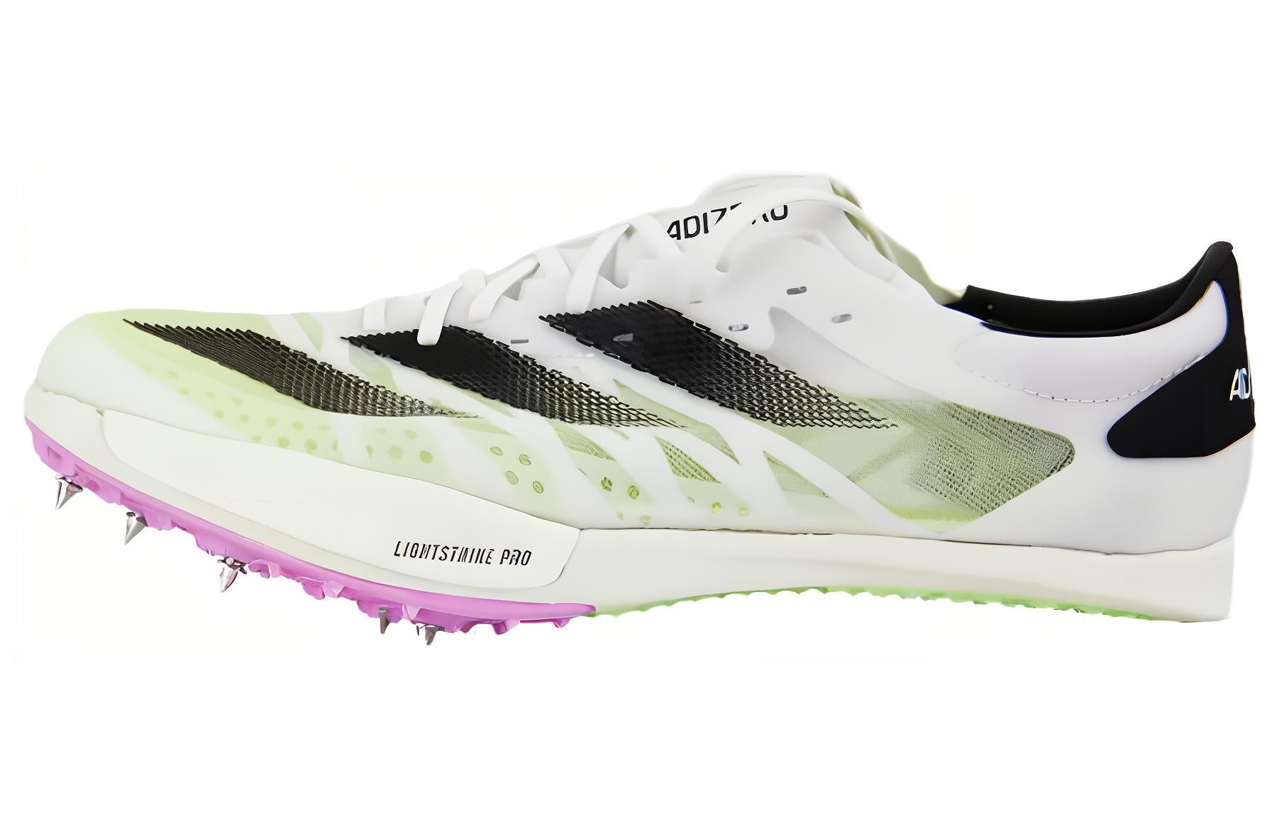 adidas Adizero Ambition White Green Spark Sneakers, White/Yellow