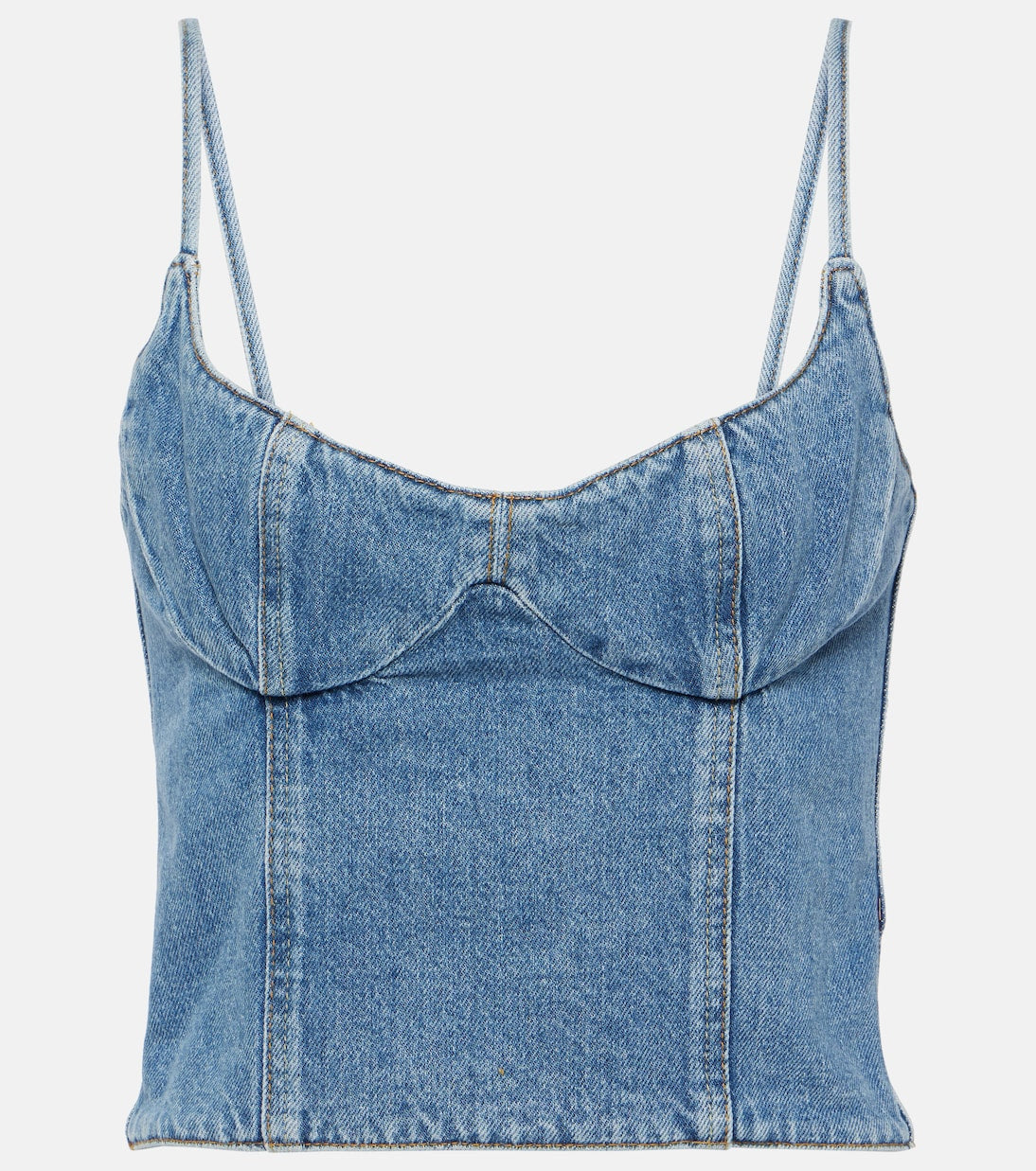 Corset denim top Magda Butrym, blue