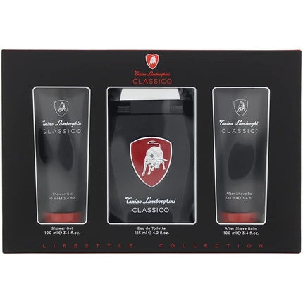 Classico gift set of 3 items: eau de toilette 125 ml, shower gel 100 ml after shaving balm 100 ml. , Tonino Lamborghini