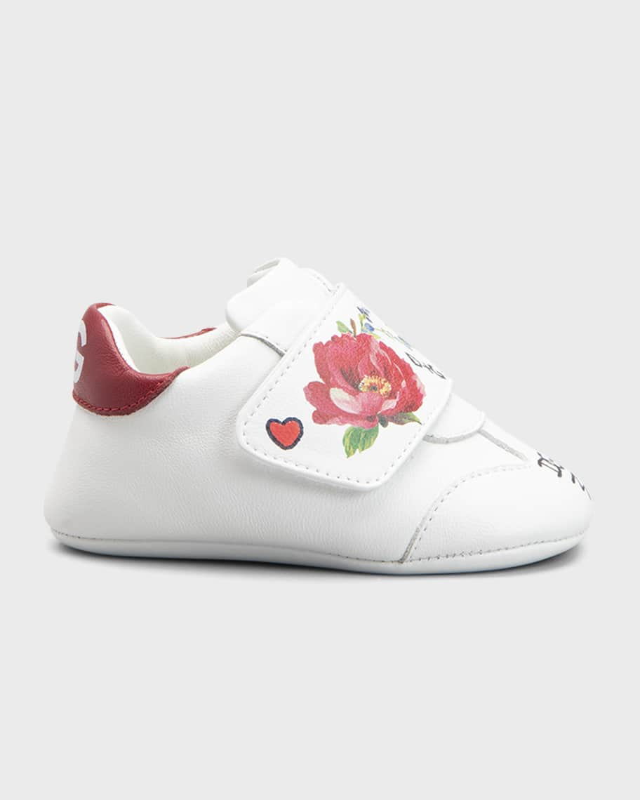 Sneakers Prewalker Logo Rose-Print for girls, for newborns-9M Dolce&Gabbana