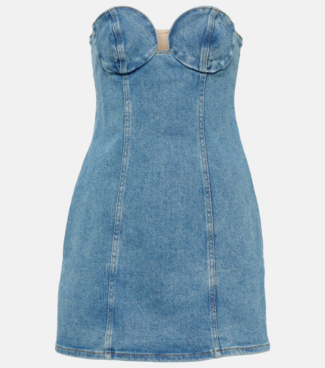 Magda Butrym corset denim mini dress, blue