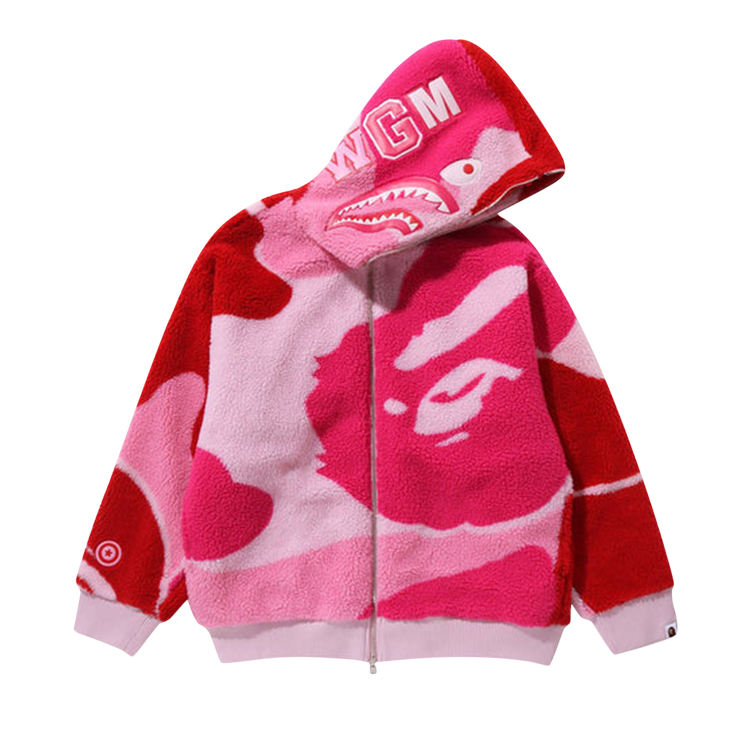 هودي BAPE Mega ABC Camo Shark Boa 'Pink' باللون الوردي