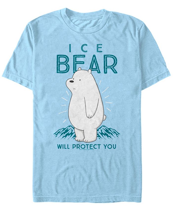 تي شيرت رجالي بأكمام قصيرة مطبوع عليه We Bare Bears Ice Bear Will Protect You Fifth Sun باللون الأزرق