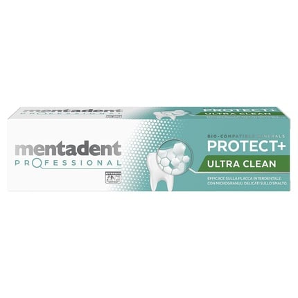 معجون أسنان Mentadent Professional Protect+ Ultra Clean يعيد تمعدن الأسنان ويزيل البلاك باستخدام المعادن المتوافقة حيوياً والحبيبات الدقيقة اللطيفة 75 مل