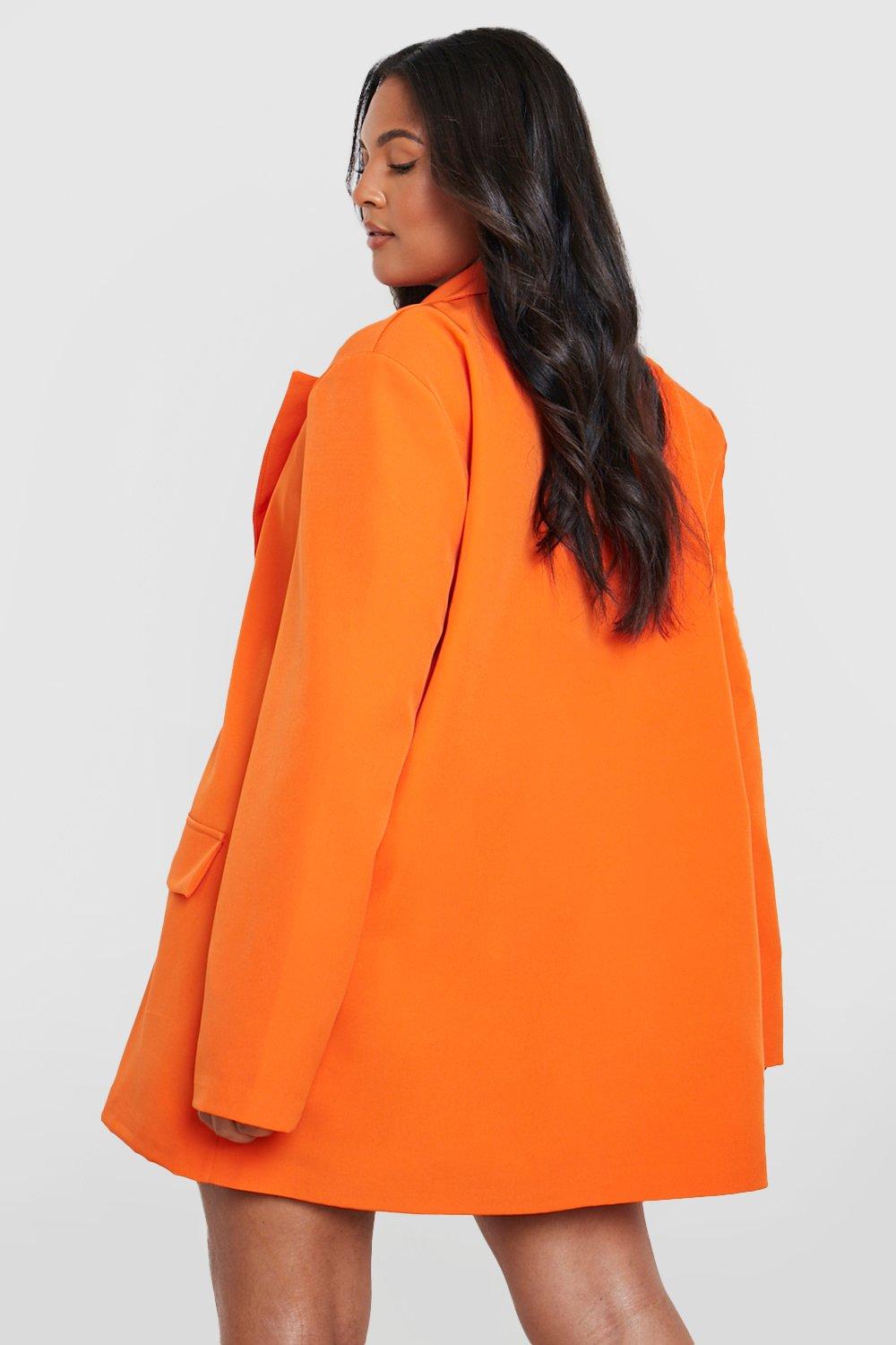 Oversized jacket with contrast buttons Boohoo, orange