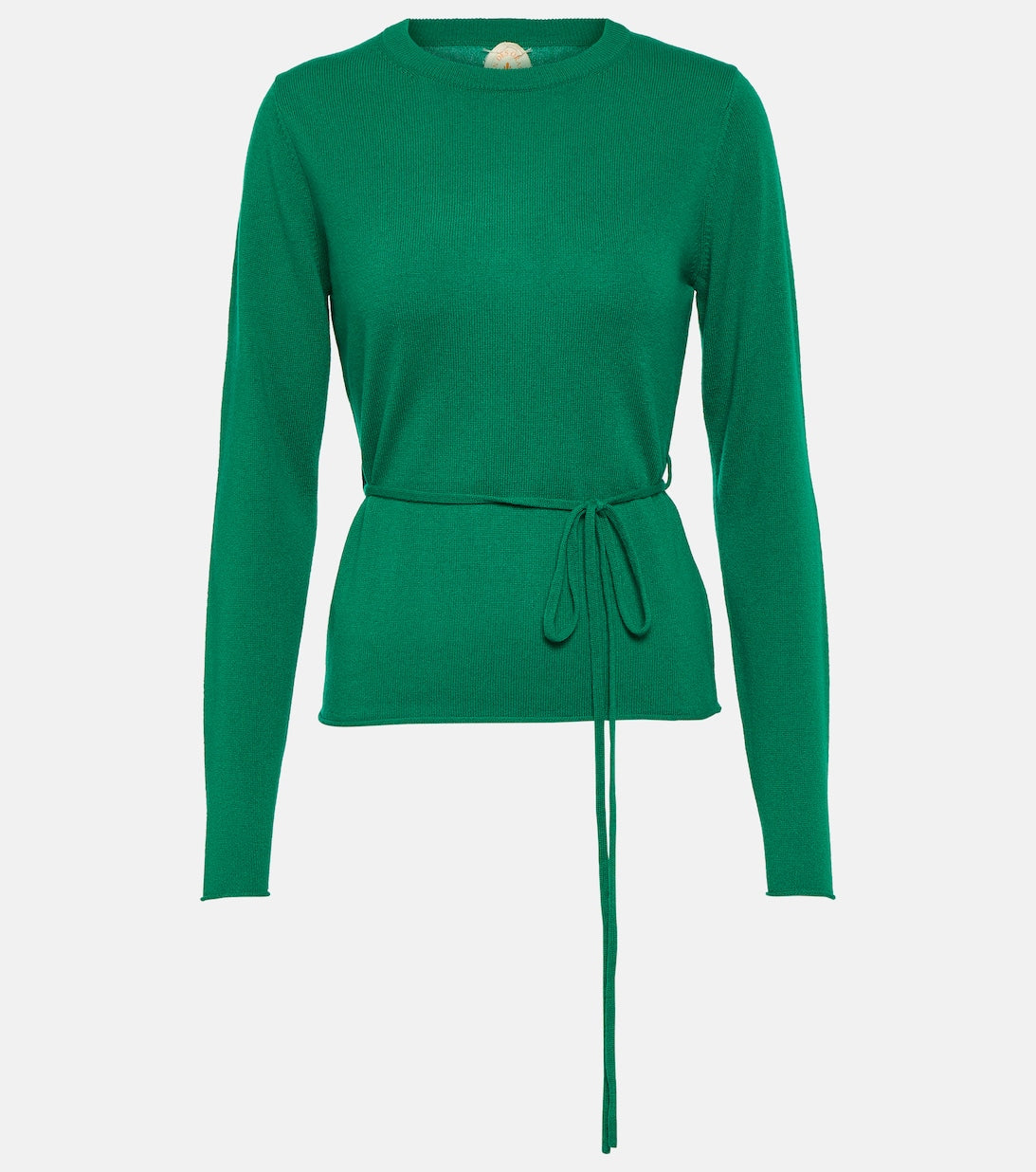 Wool and cashmere sweater with belt JARDIN DES ORANGERS, green