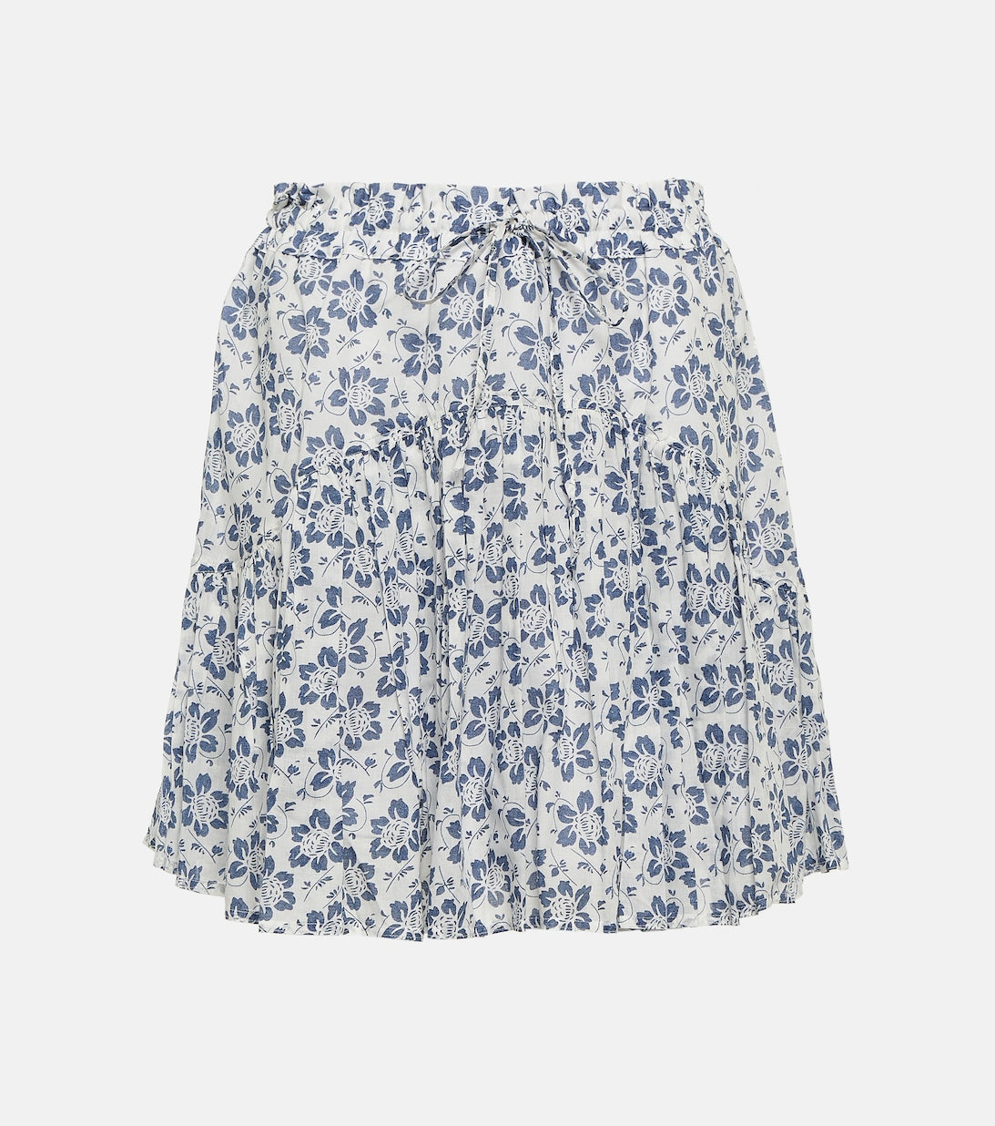 Cotton miniskirt with floral print POLO RALPH LAUREN, blue