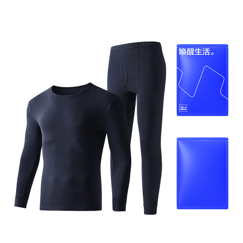 Heilan Home Hla HLA Men's Thermal Set, Black 8002