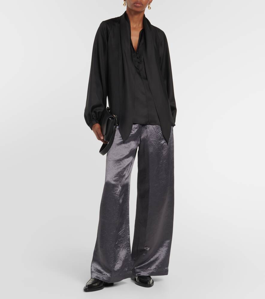 Acanto MAX MARA wide satin trousers, gray