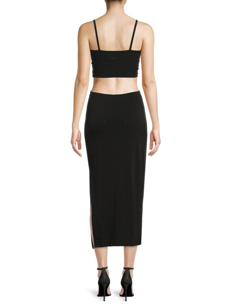 Renee C. Cutout Bodycon Midi Dress, Black