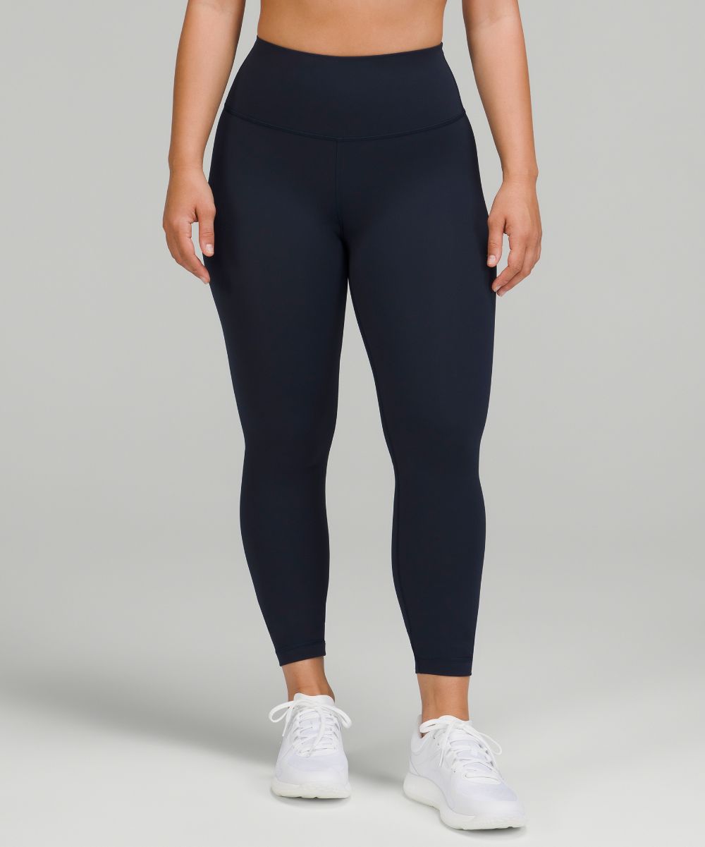 بنطال ضيق مرتفع الخصر من Lululemon Wunder Train Contour Fit، أزرق