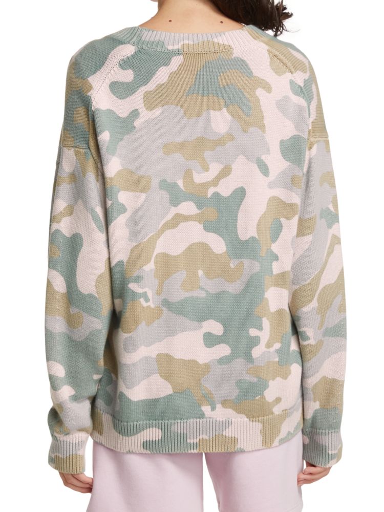 Atm Anthony Thomas Melillo Cotton Cashmere Blend Camouflage Cardigan color Cockatoo Camo Multi