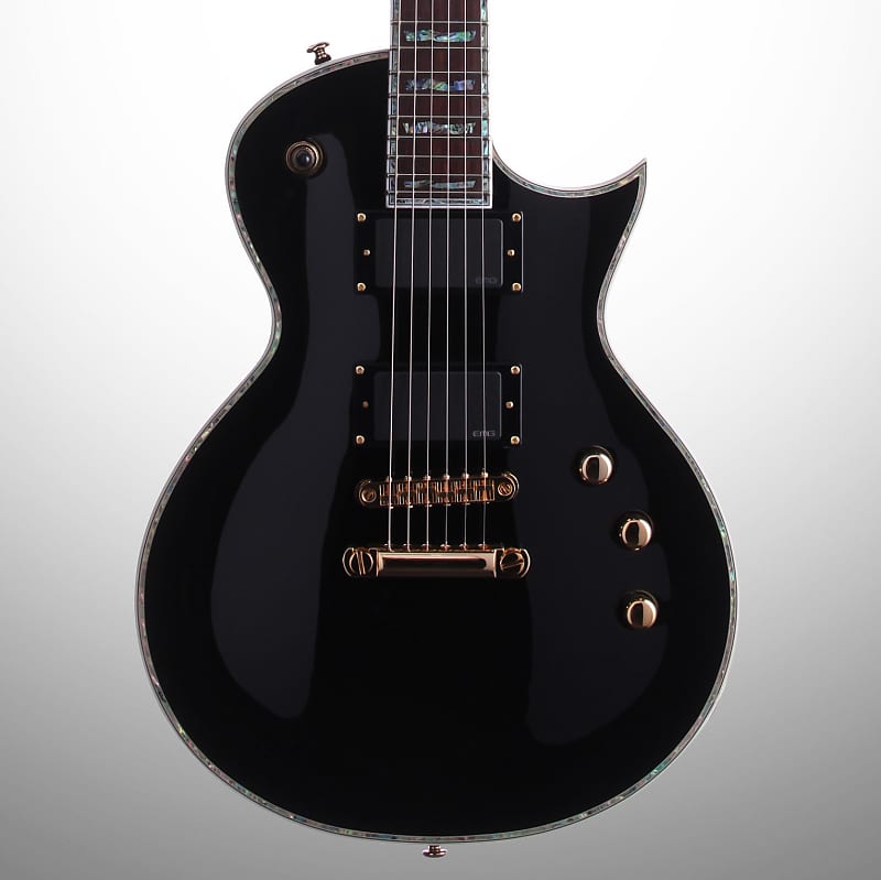 جيتار كهربائي ESP LTD EC-1000 Deluxe Series، جيتار كهربائي، أسود، مع ميكروفونات EMG