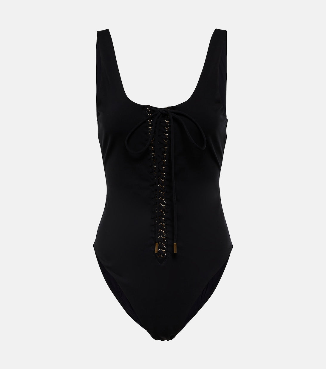 SAINT LAURENT lace-up swimsuit, black