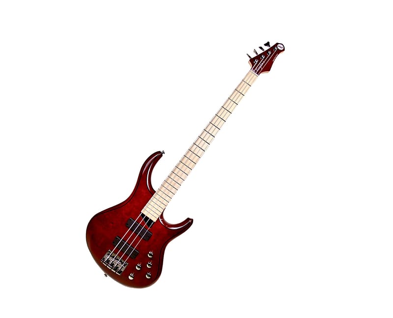 جيتار باس MTD Kingston Z4 4-String Bass Guitar - Trans Cherry مع خشب القيقب FB