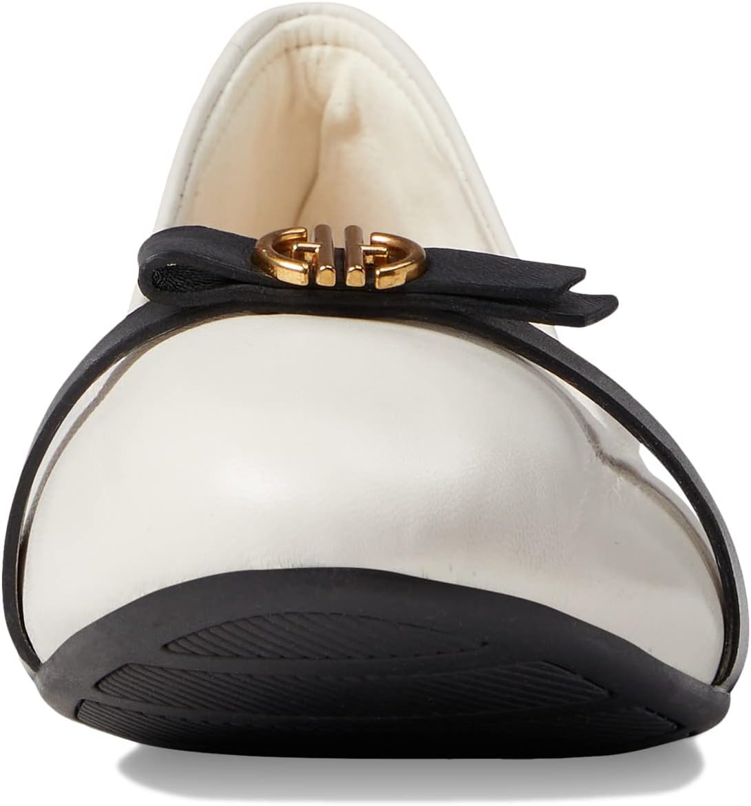 Tova Bow Ballet Cole Haan, Ivory/Black Leather