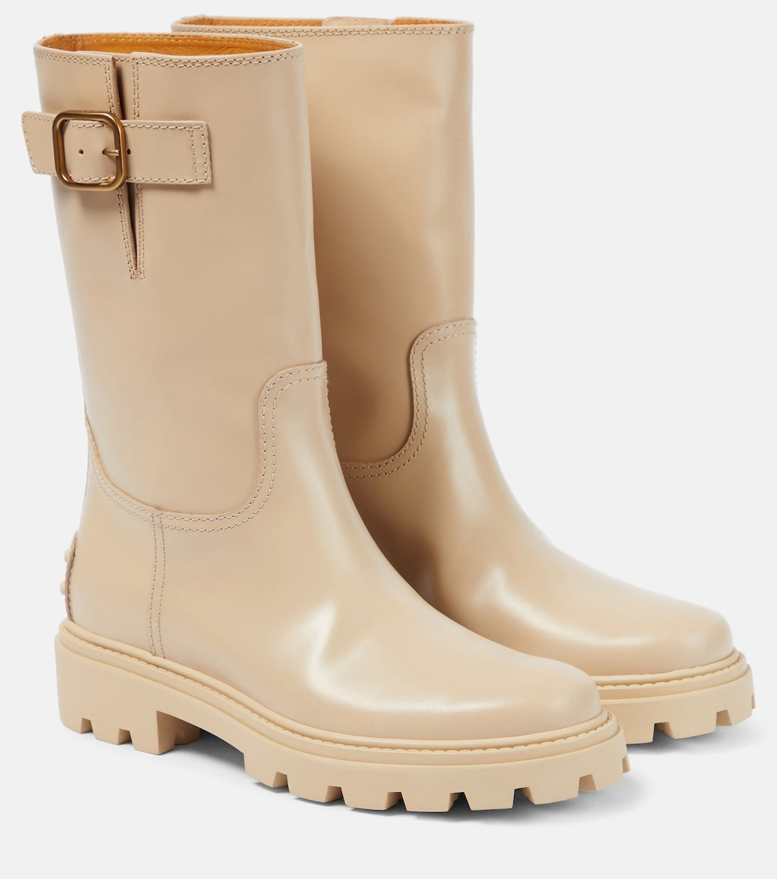 Tod's leather boots, beige