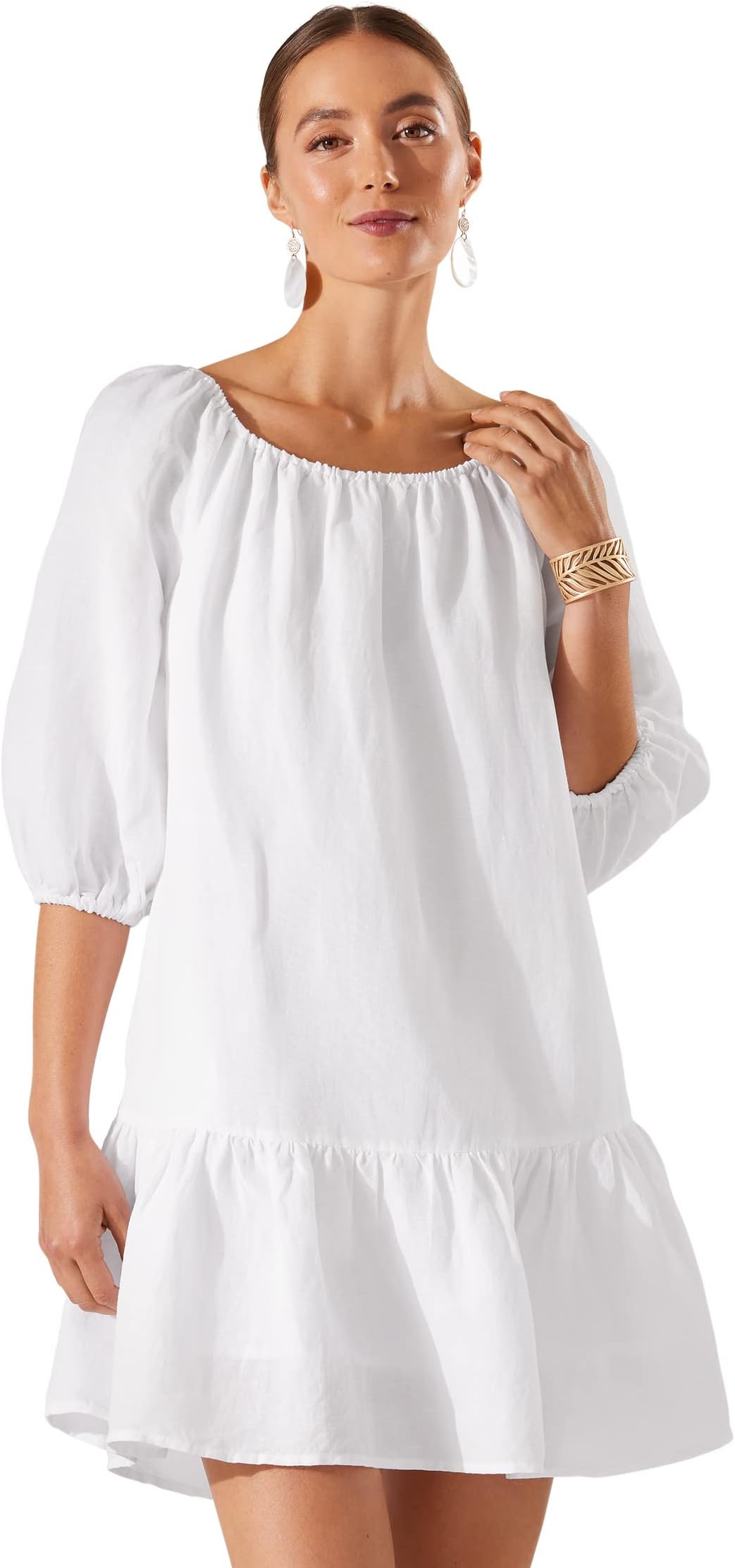 St. Tiered Off Shoulder Dress Lucia Tommy Bahama, white