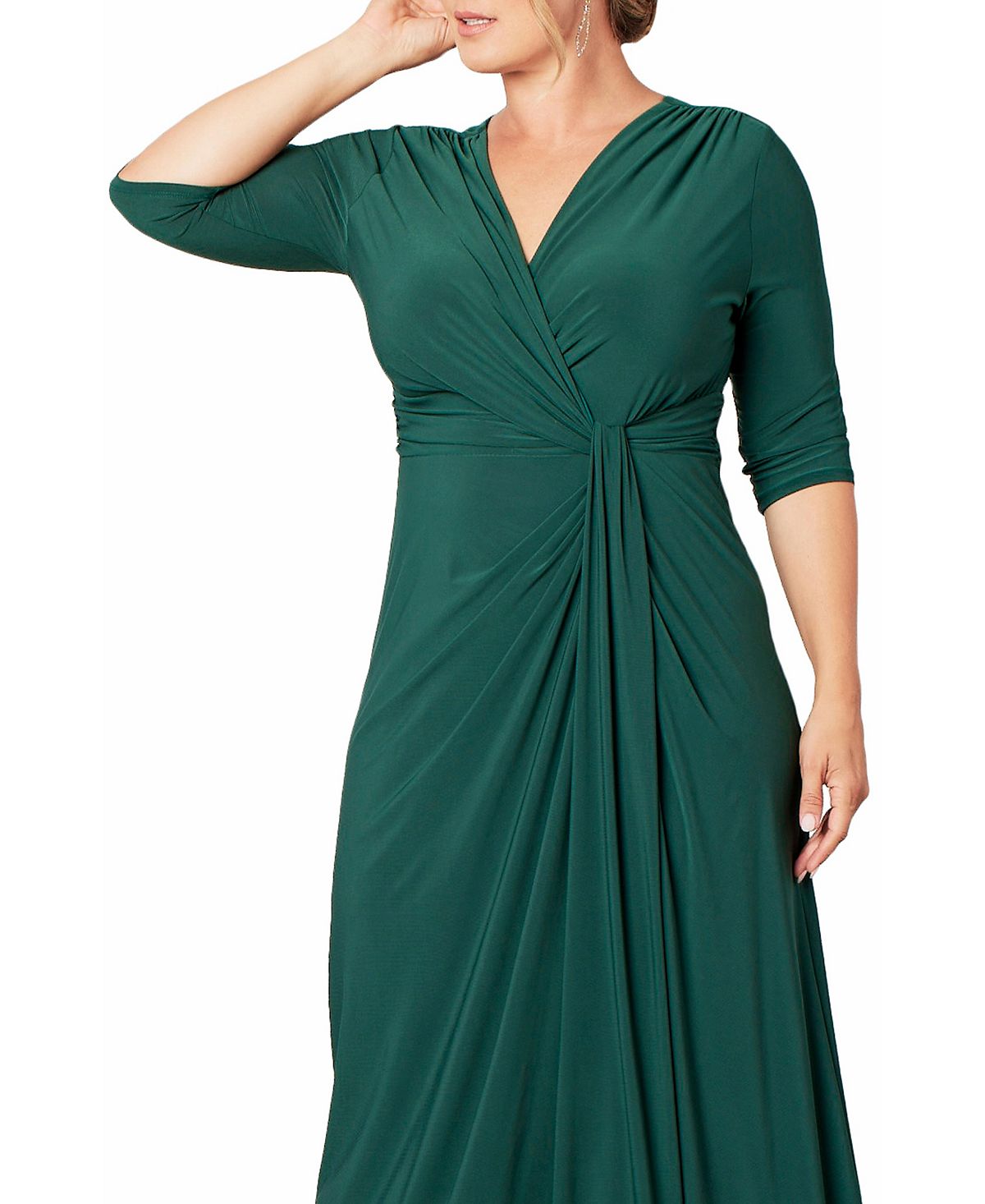 Women's plus size long dress Romanceed by Moonlight Kiyonna, green