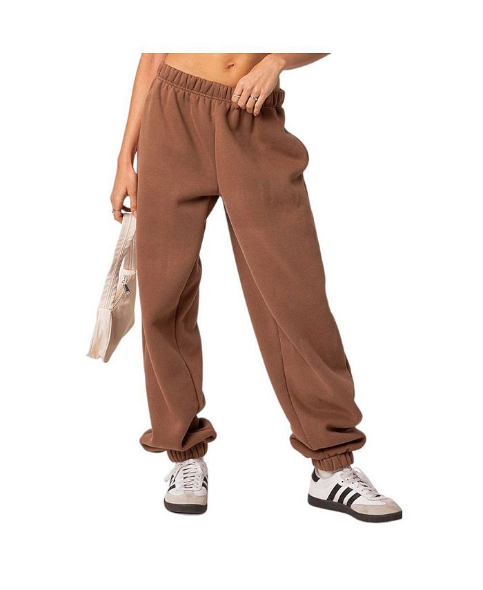 Women's oversized sports trousers Clark Edited, brown