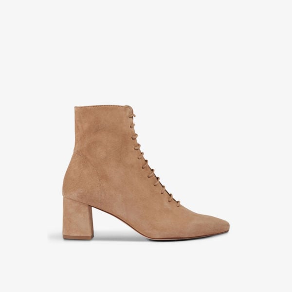 Lk Bennett Leather Heeled Leather Ankle Boots Lk Bennett Tan-Tan