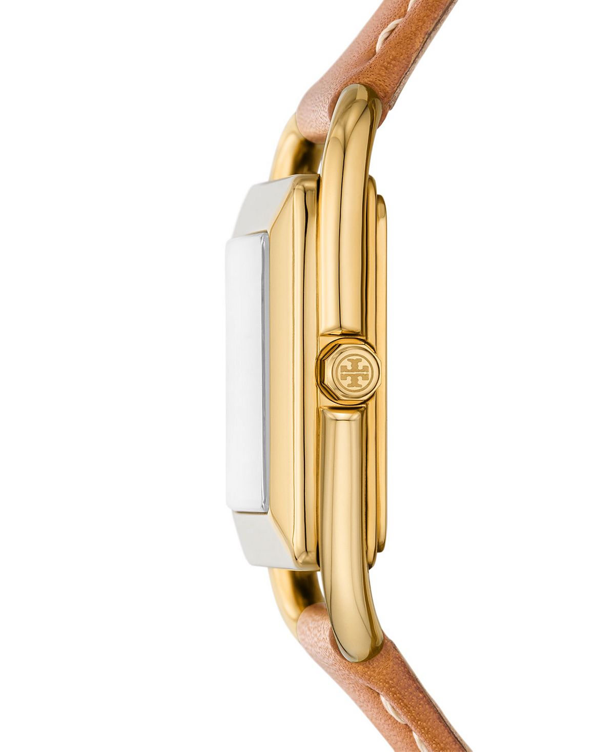 The Miller Women's Watch with Square Brown Leather Strap, 24mm Tory Burch brown