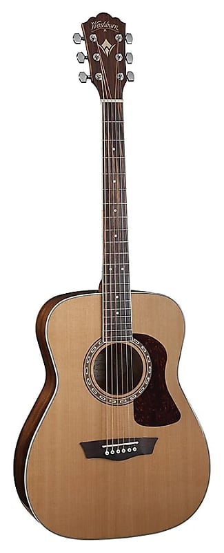 Acoustic Guitar Washburn HF11S Heritage Series Folk Shape Cedar Top Satin Mahogany Neck 6-String Acoustic Guitar