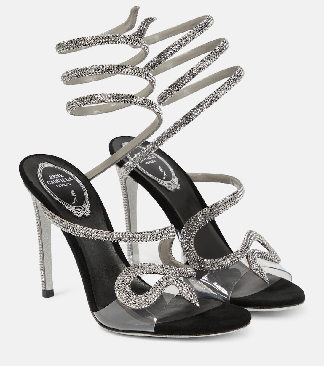 Snake sandals 105 Rene Caovilla, black