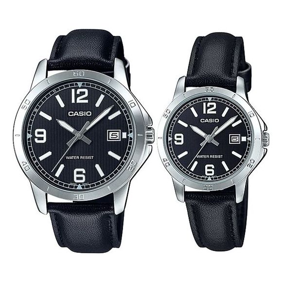 Watch CASIO Quartz Couple Waterproof Black Analog, black