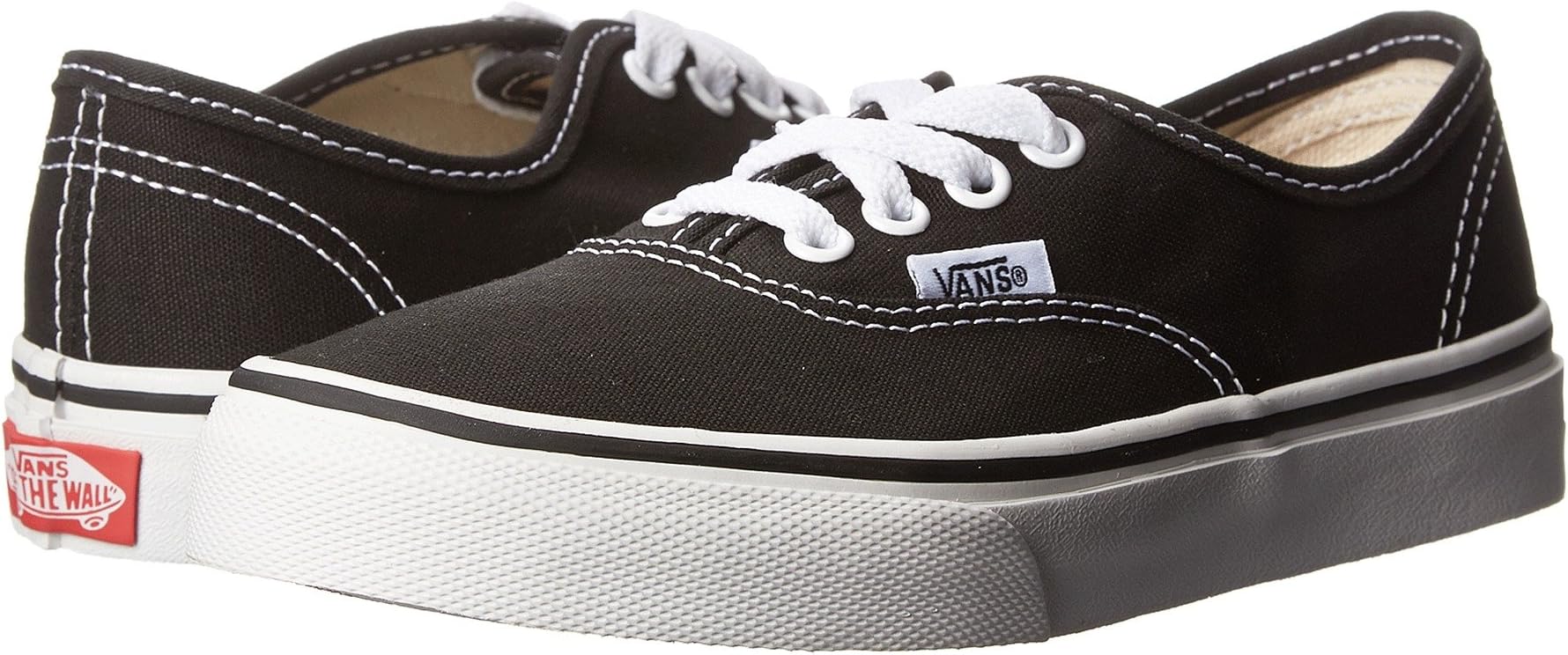 Authentic Vans Sneakers, Black/True White