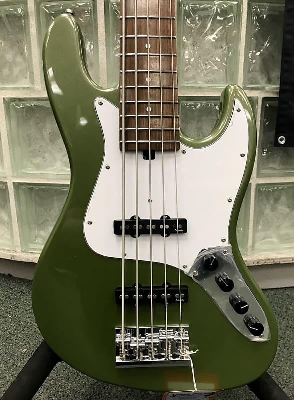 جيتار باس Sadowsky MetroExpress 21-Fret Vintage J/J Bass، لوحة أصابع Morado، 5 أوتار Sage Green Metallic