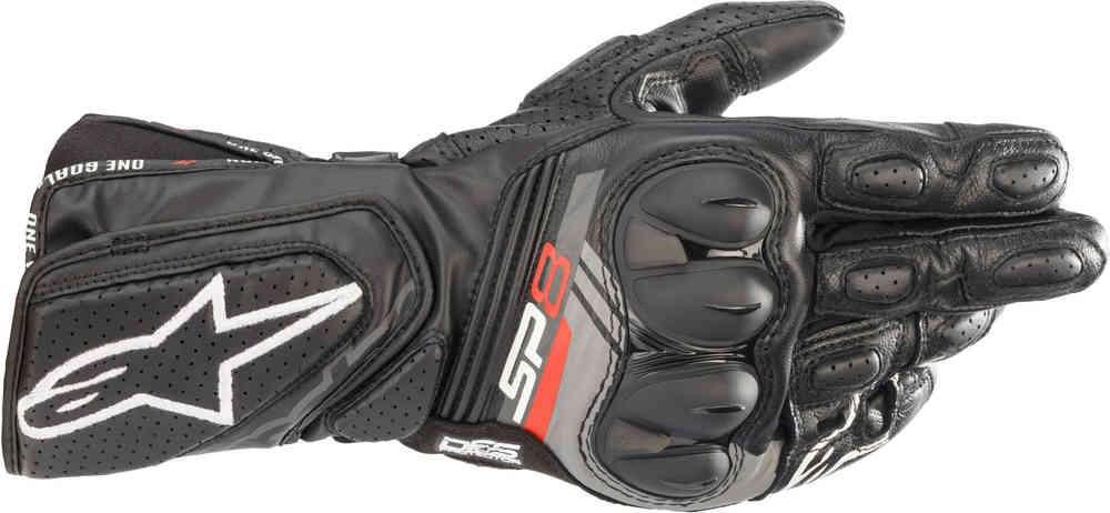 قفازات دراجات نارية SP-8 V3 Alpinestars، باللونين الأسود والأبيض