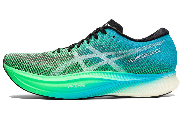 حذاء ASICS Metaspeed Edge+ New Leaf باللون الأخضر والأزرق