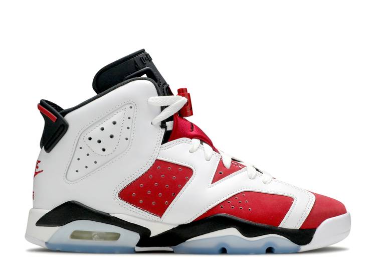 حذاء رياضي AIR JORDAN 6 RETRO GS 'CARMINE' 2021، باللون الأبيض