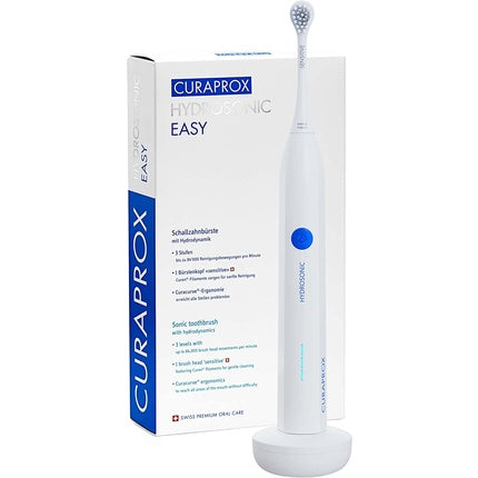 فرشاة الأسنان الكهربائية Hydrosonic Easy Toothbrush للبالغين مع 3 مستويات تنظيف، Curaprox