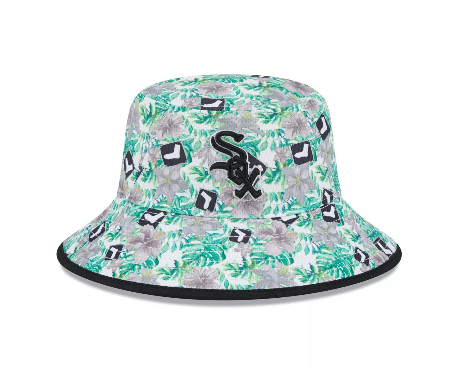 قبعة دلو بنقشة الزهور الاستوائية للرجال من New Era Chicago White Sox