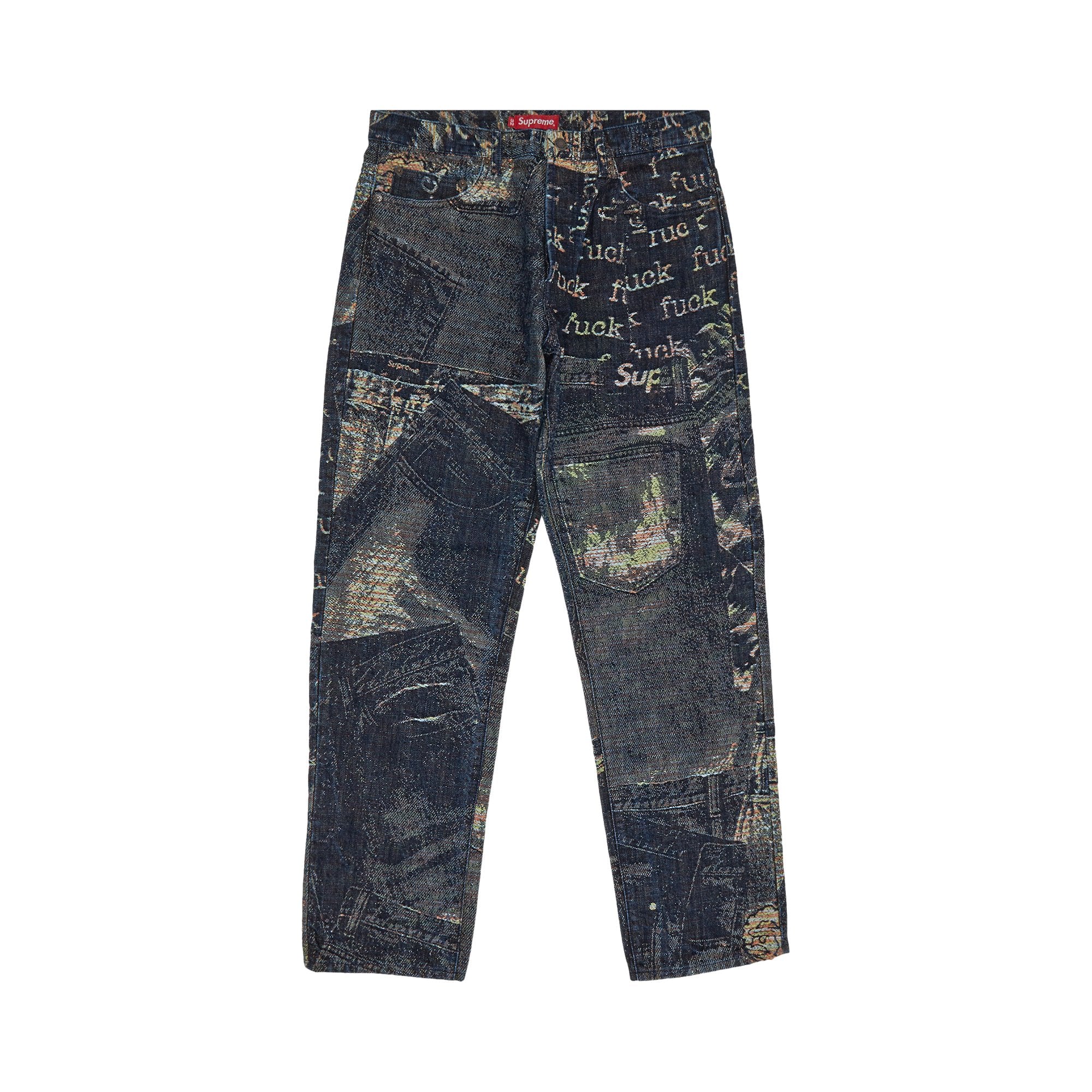 Supreme Archive Denim Jacquard Standard Blue Jeans