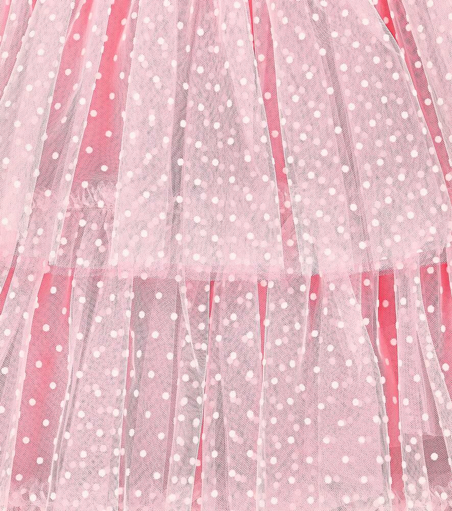 Monnalisa polka dot tulle skirt, pink