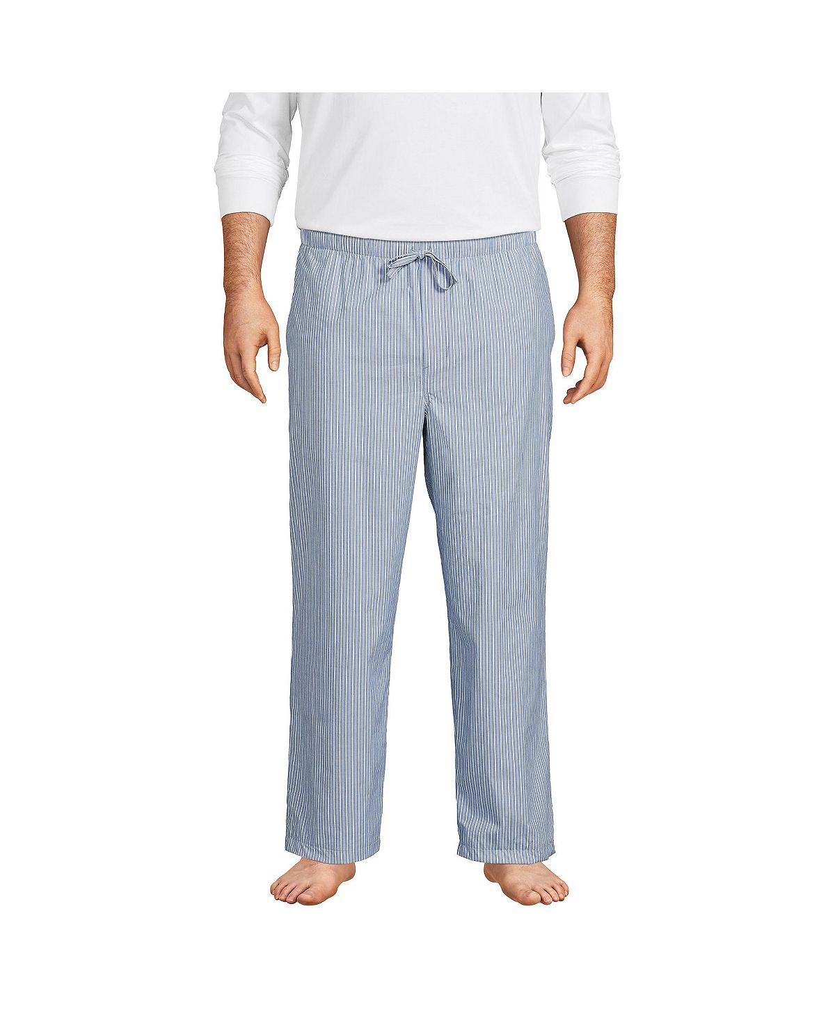 Lands' End Men's Large and Tall Poplin Pajama Pants