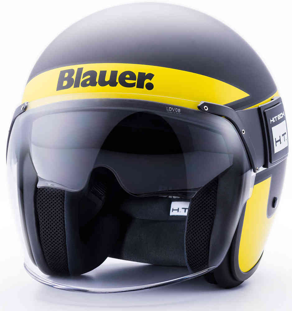 POD Stripes Blauer Jet Helmet, Black Yellow