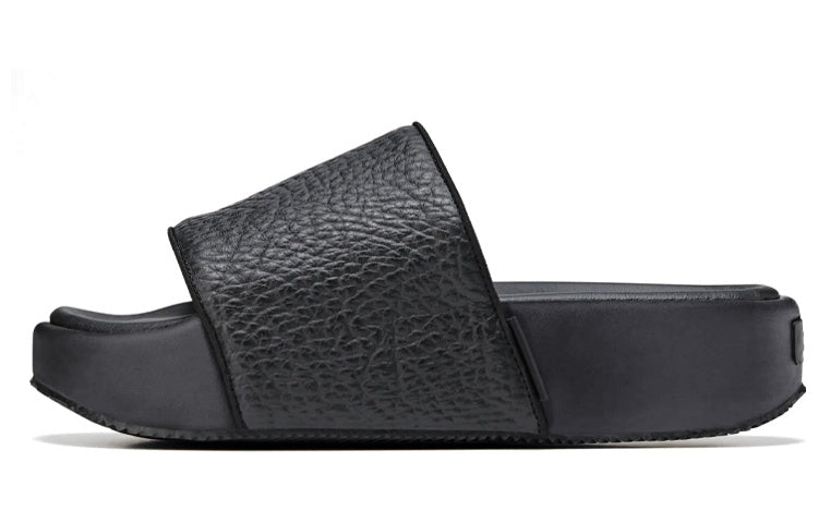 Adidas Matte Leather Flip Flops Black Y-3